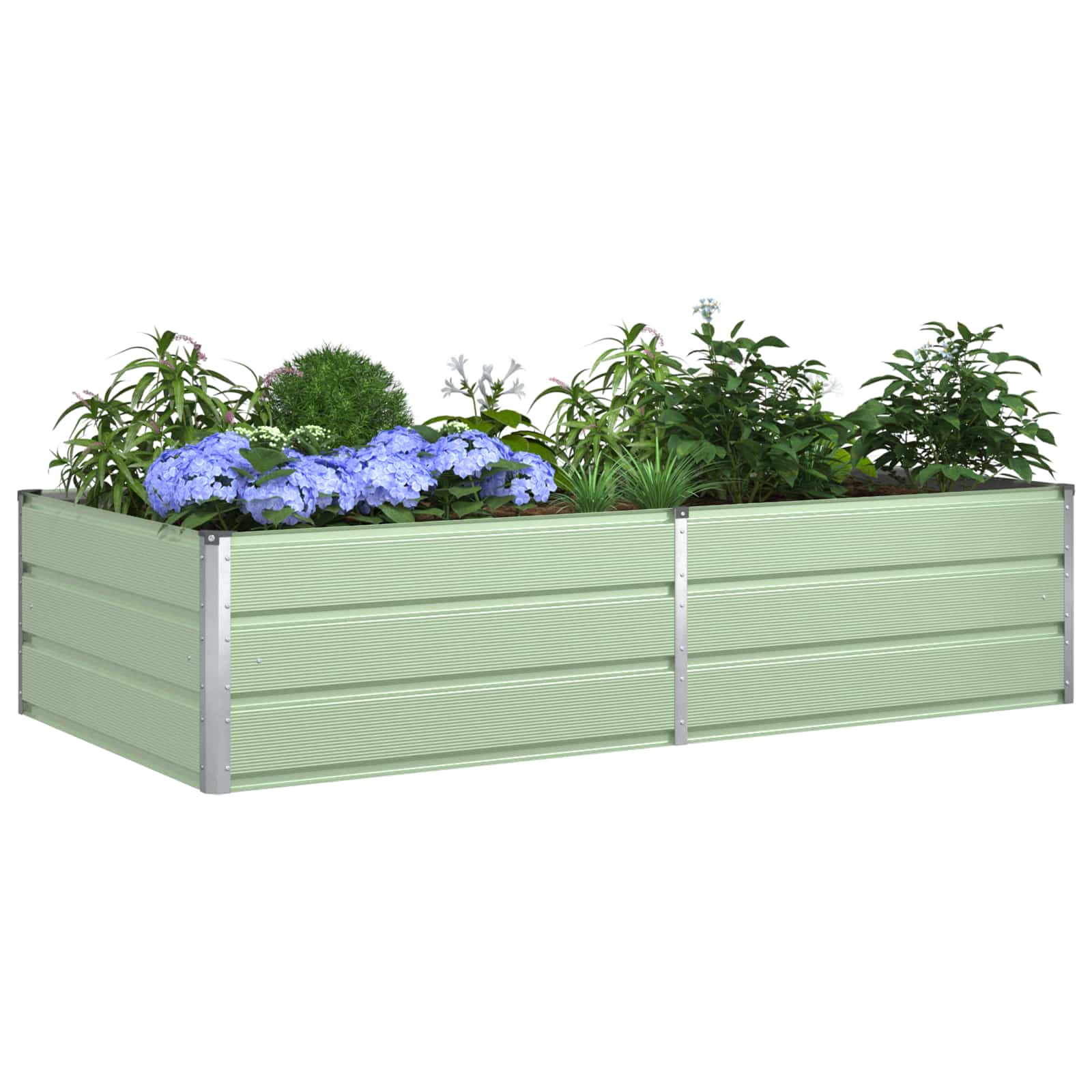 vidaXL Donica Pastelowa Zieleń 195 x 100 x 45 cm Stal Galwanizowana