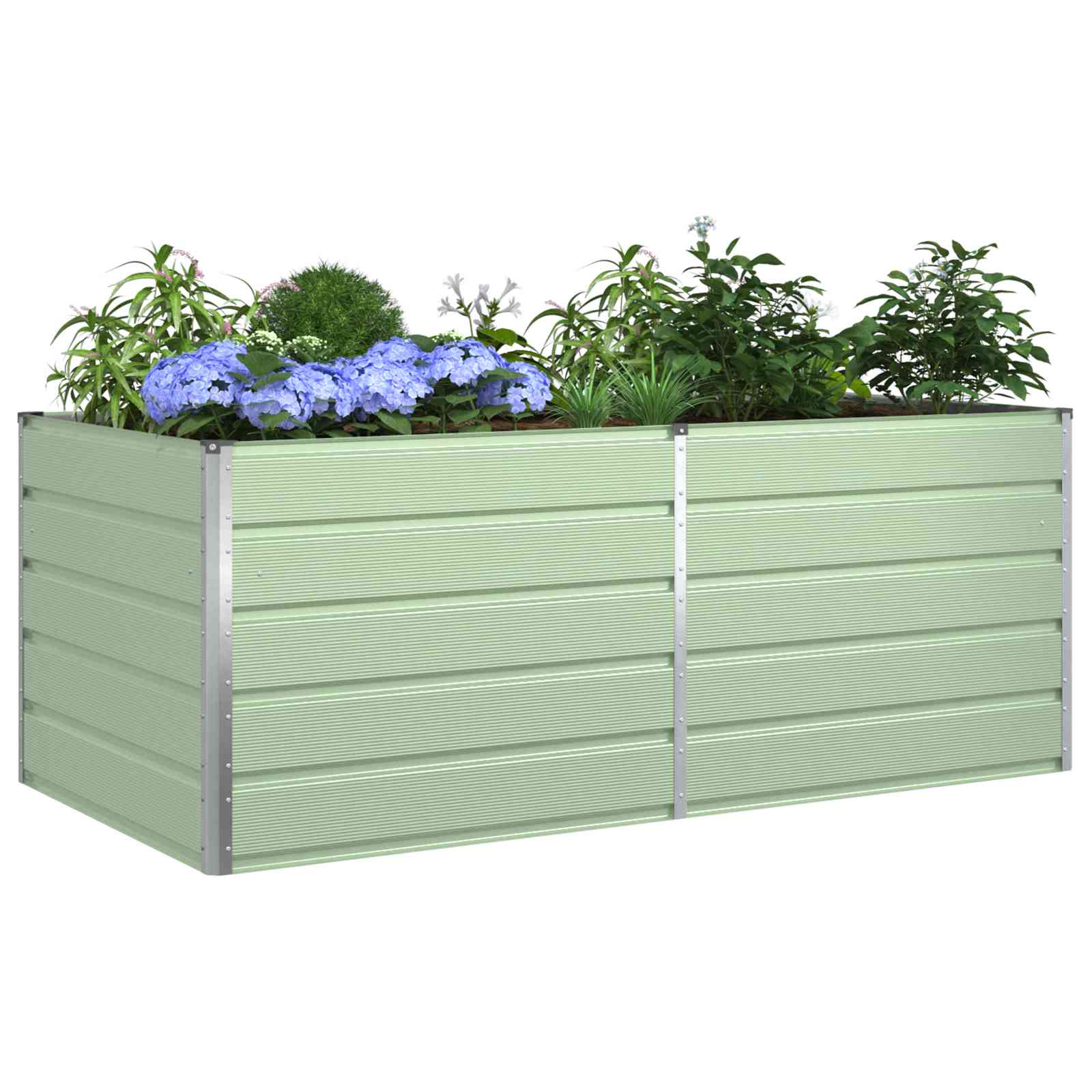 vidaXL Donica Pastelowa Zieleń 195 x 100 x 75 cm Stal Galwanizowana