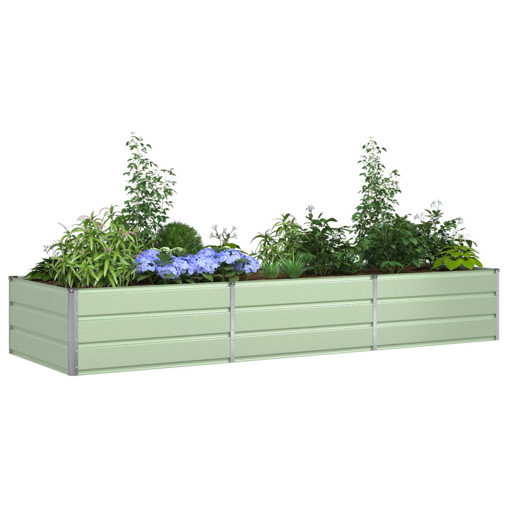 vidaXL Donica Pastelowa Zieleń 290 x 100 x 45 cm Stal Galwanizowana