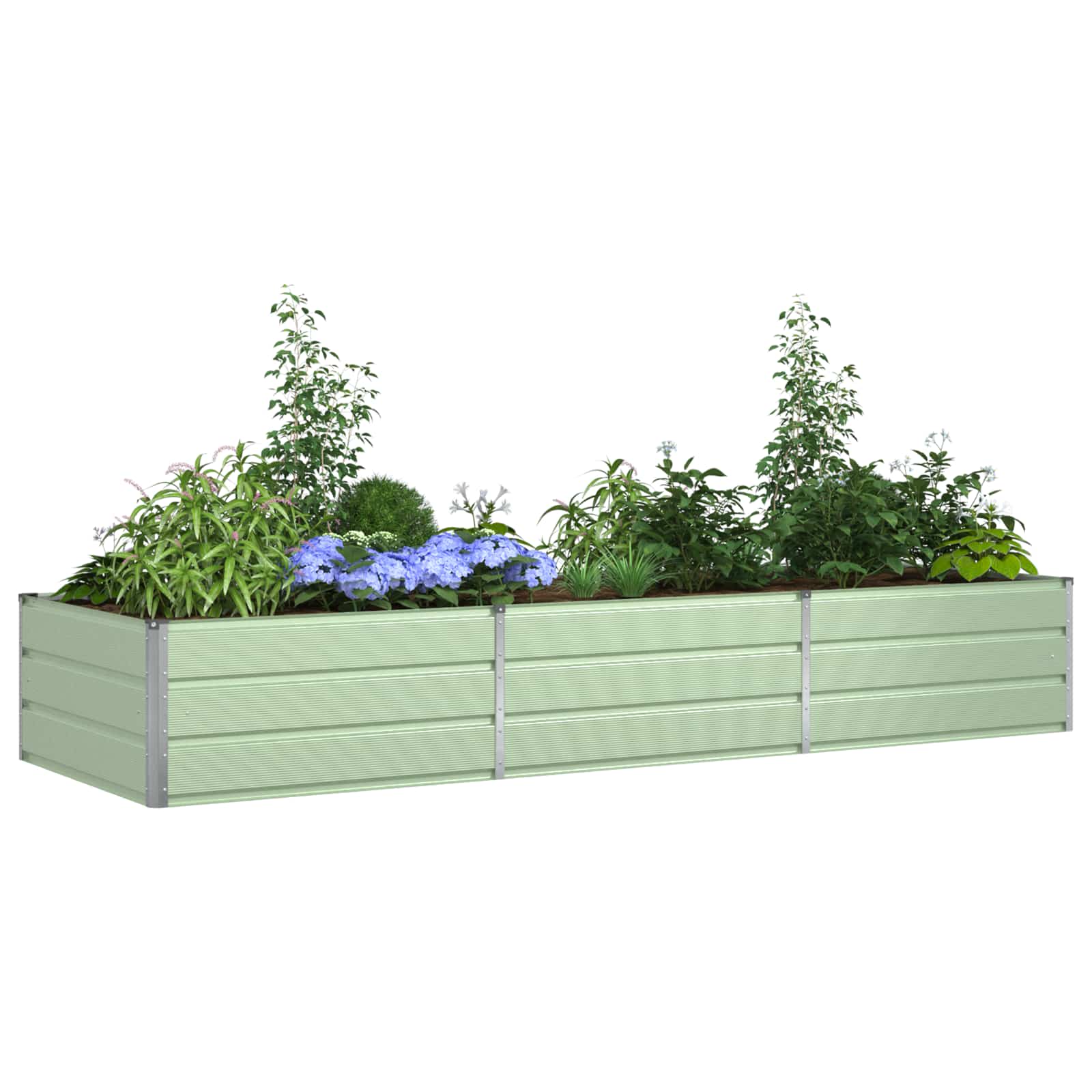 vidaXL Donica Pastelowa Zieleń 290 x 100 x 45 cm Stal Galwanizowana
