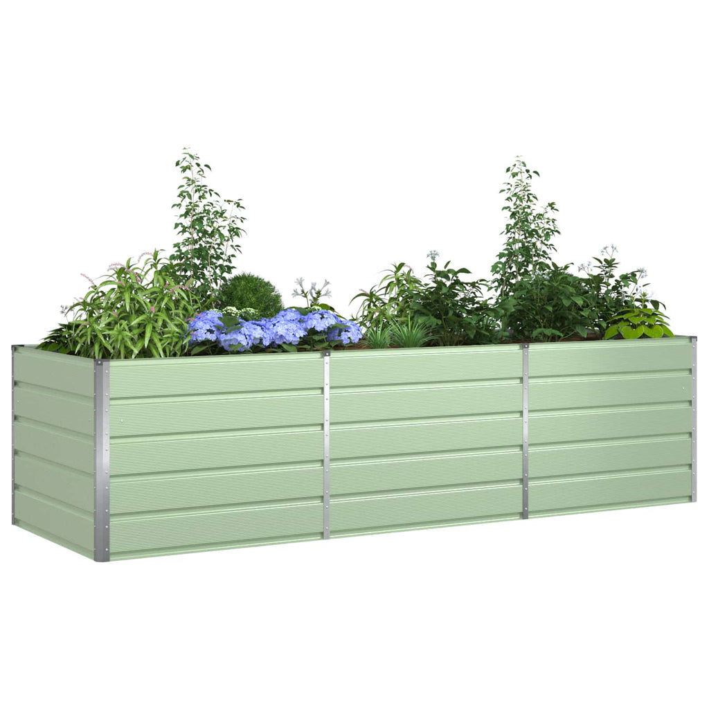 vidaXL Donica Pastelowa Zieleń 290 x 100 x 75 cm Stal Galwanizowana