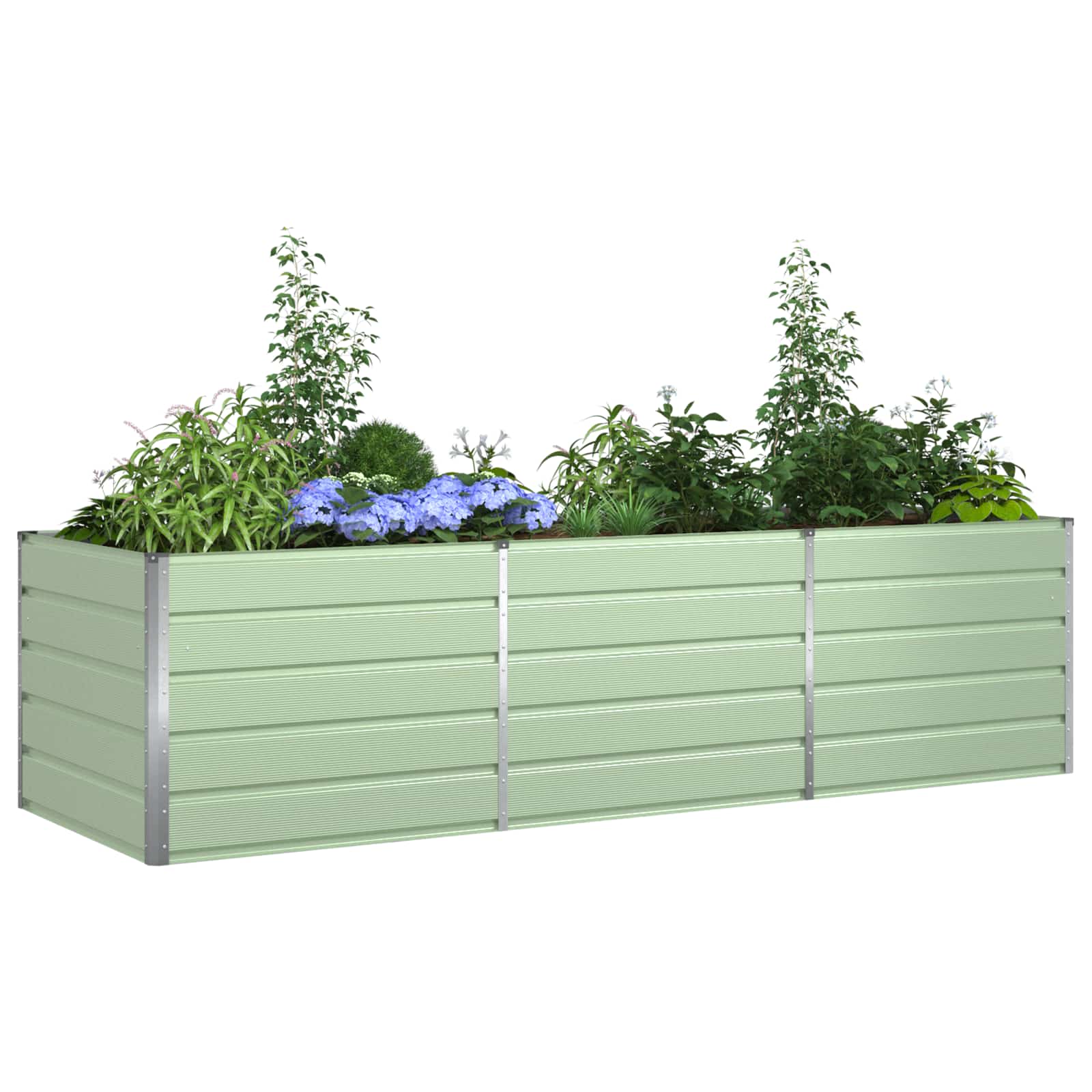 vidaXL Donica Pastelowa Zieleń 290 x 100 x 75 cm Stal Galwanizowana