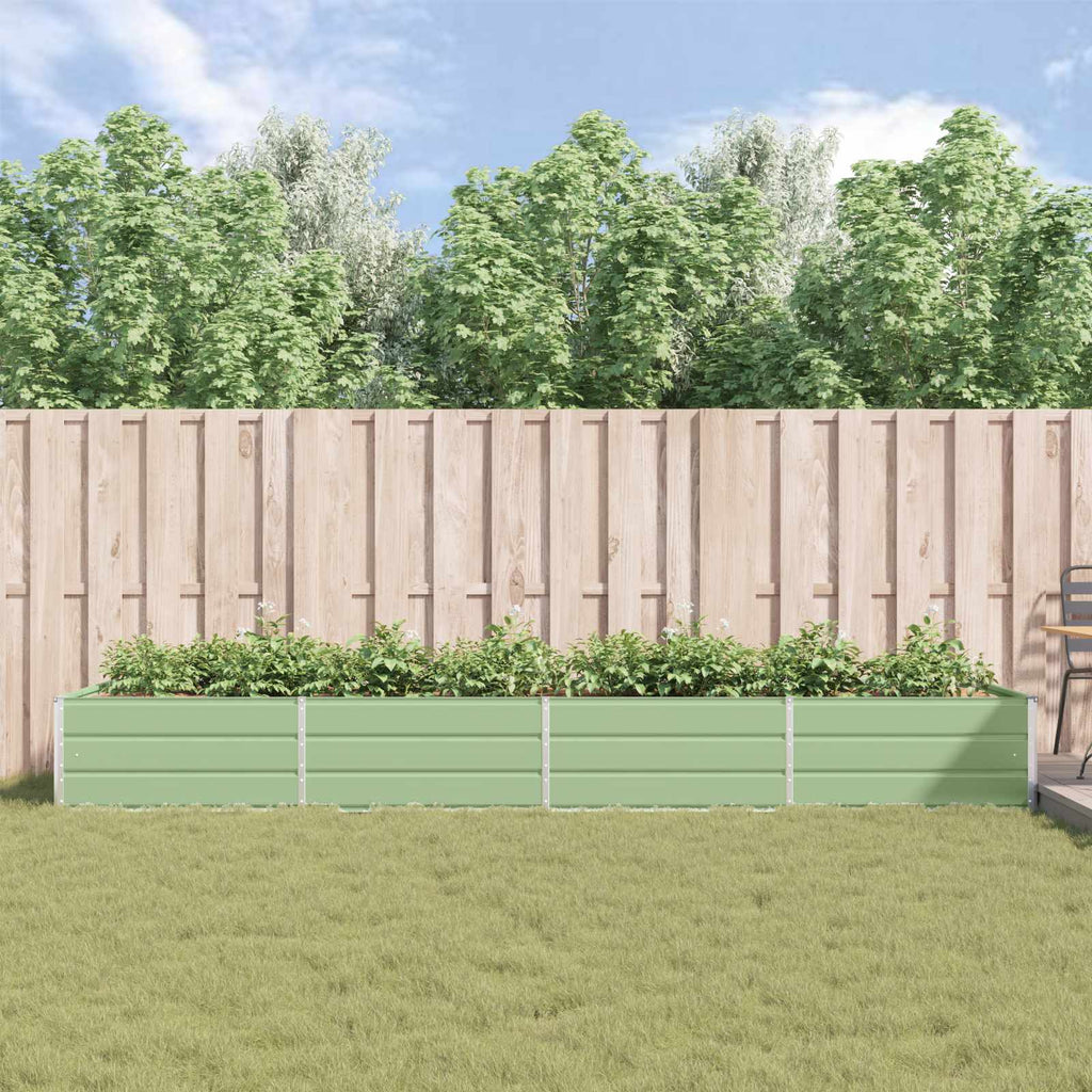 vidaXL Donica Pastelowa Zieleń 385 x 100 x 45 cm Stal Galwanizowana