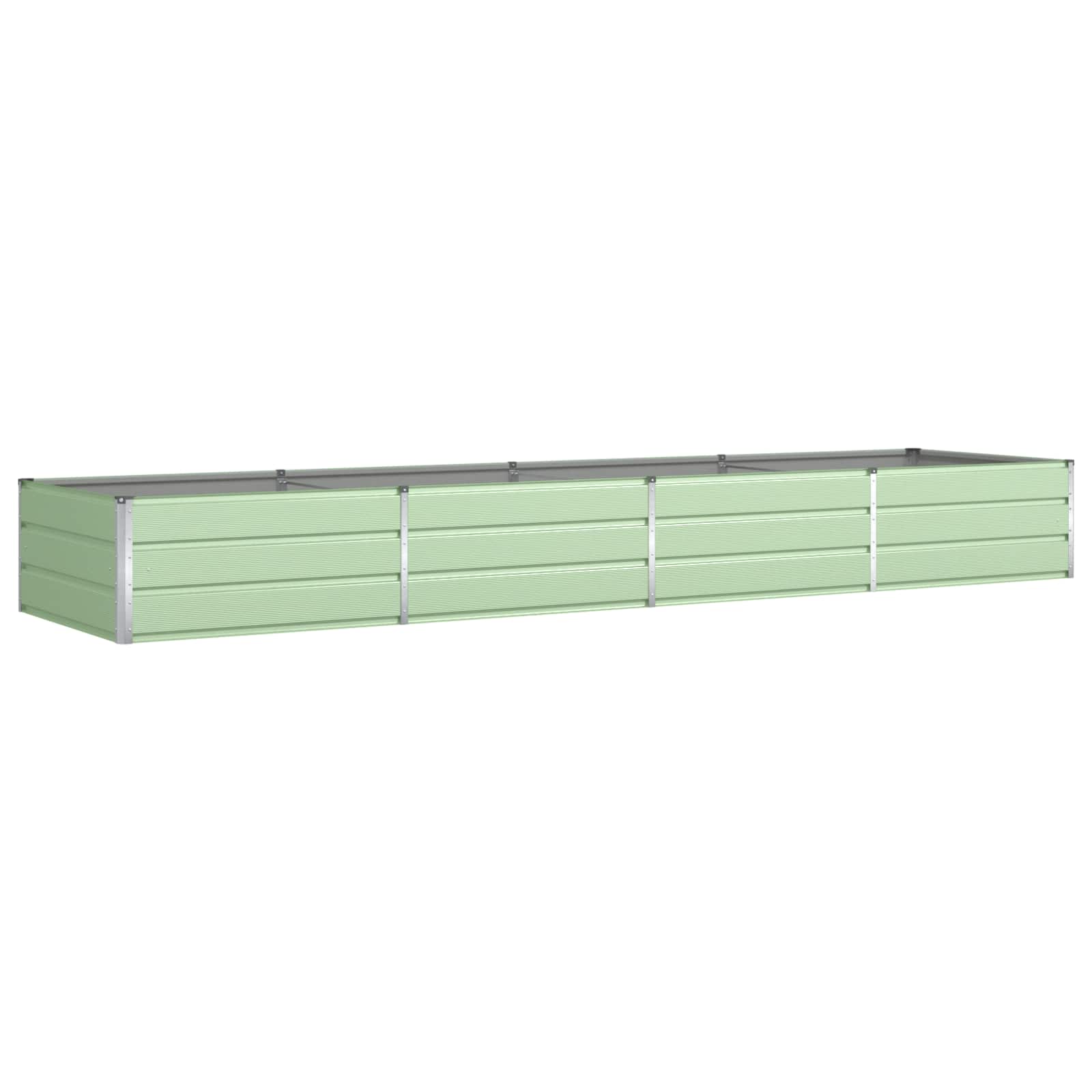 vidaXL Donica Pastelowa Zieleń 385 x 100 x 45 cm Stal Galwanizowana