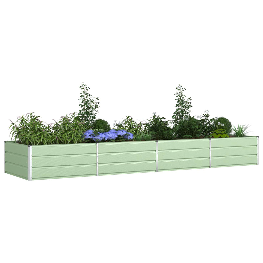 vidaXL Donica Pastelowa Zieleń 385 x 100 x 45 cm Stal Galwanizowana