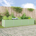 vidaXL Donica Pastelowa Zieleń 385 x 100 x 75 cm Stal Galwanizowana