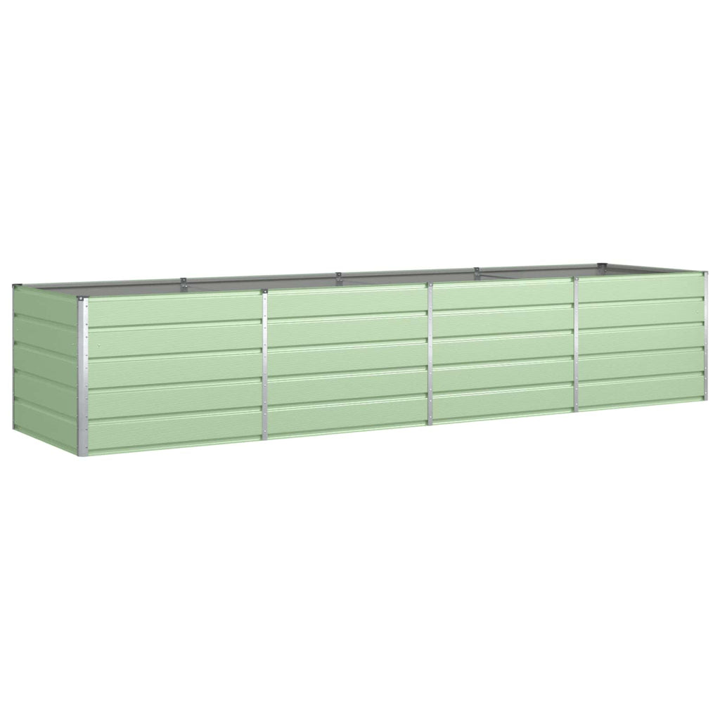 vidaXL Donica Pastelowa Zieleń 385 x 100 x 75 cm Stal Galwanizowana