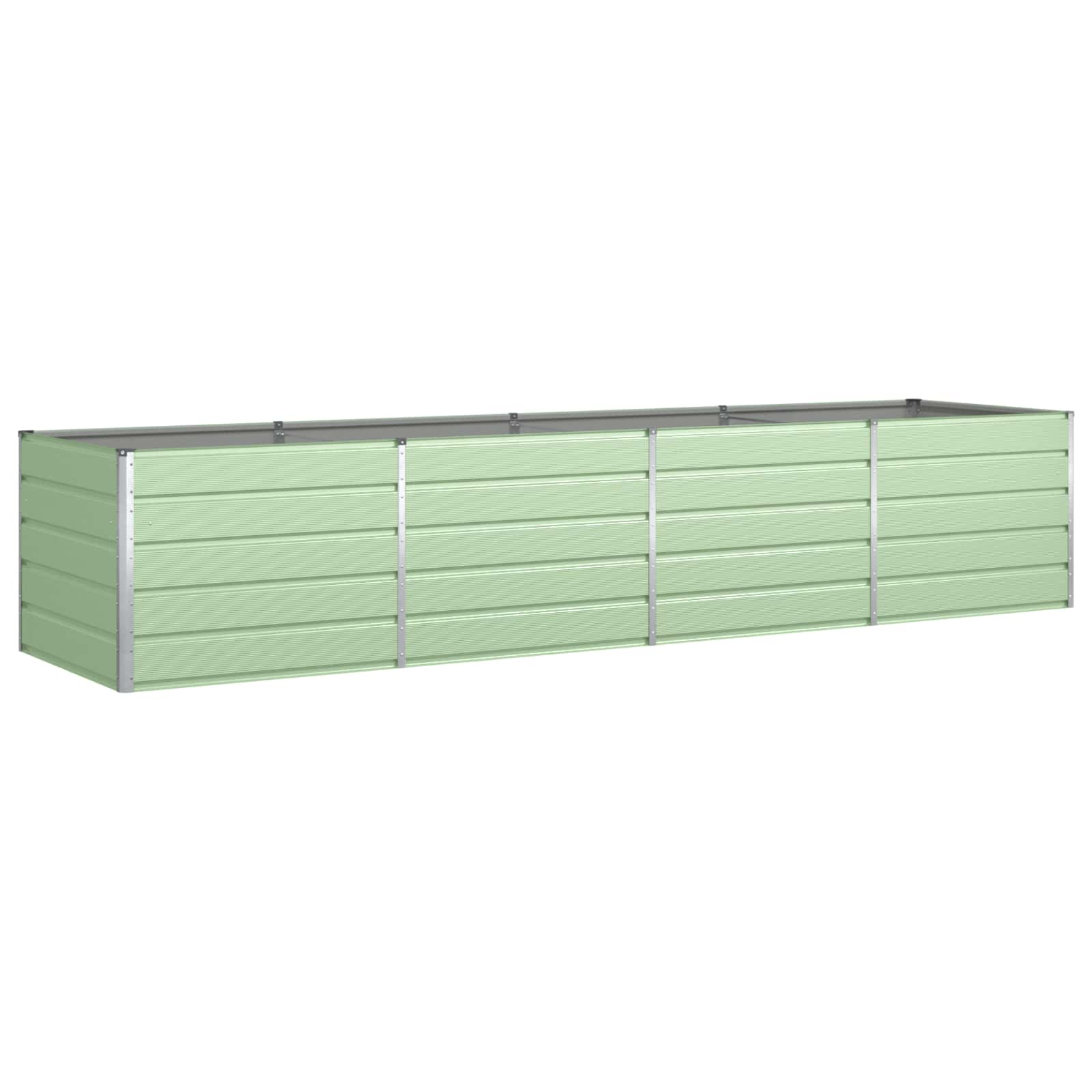 vidaXL Donica Pastelowa Zieleń 385 x 100 x 75 cm Stal Galwanizowana