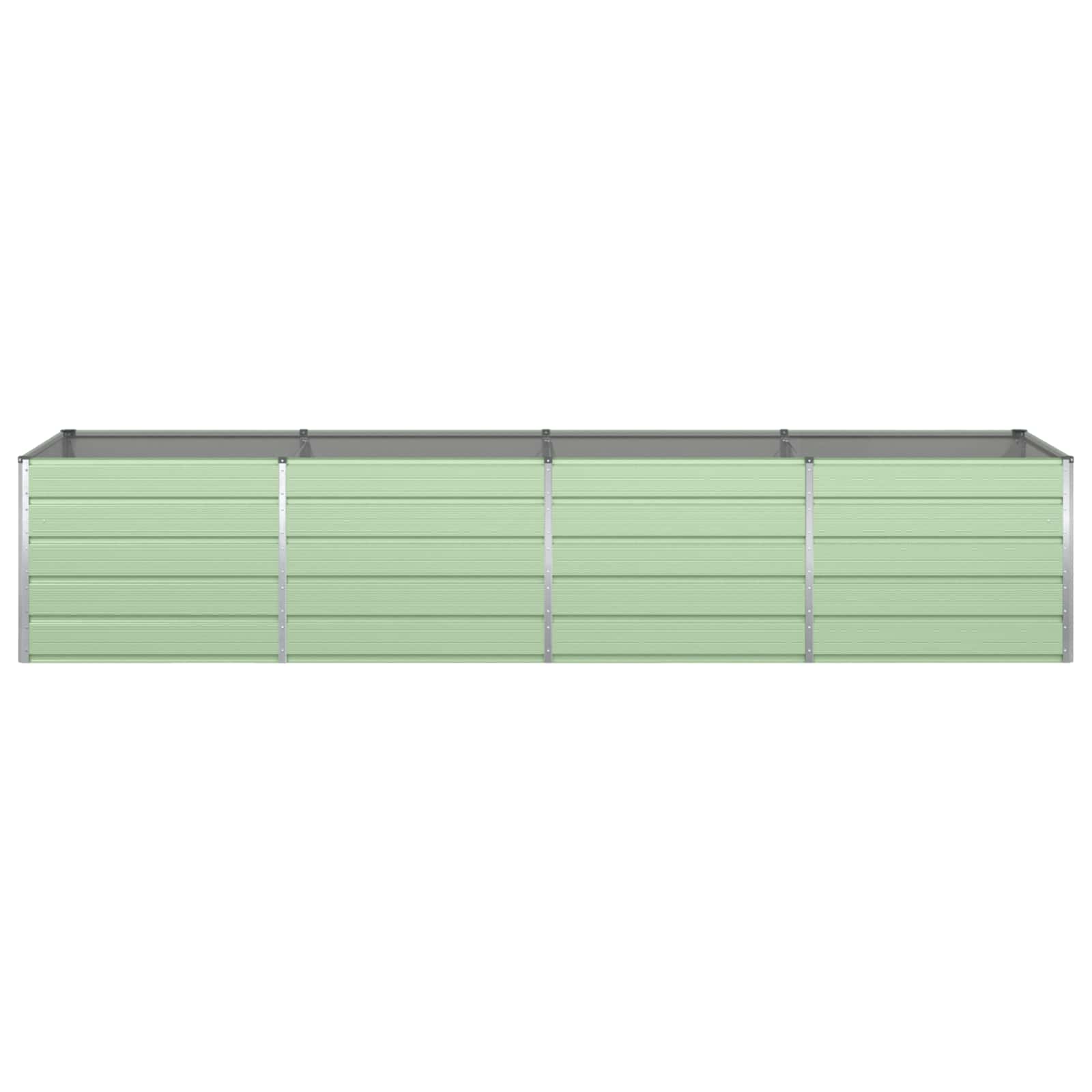 vidaXL Donica Pastelowa Zieleń 385 x 100 x 75 cm Stal Galwanizowana