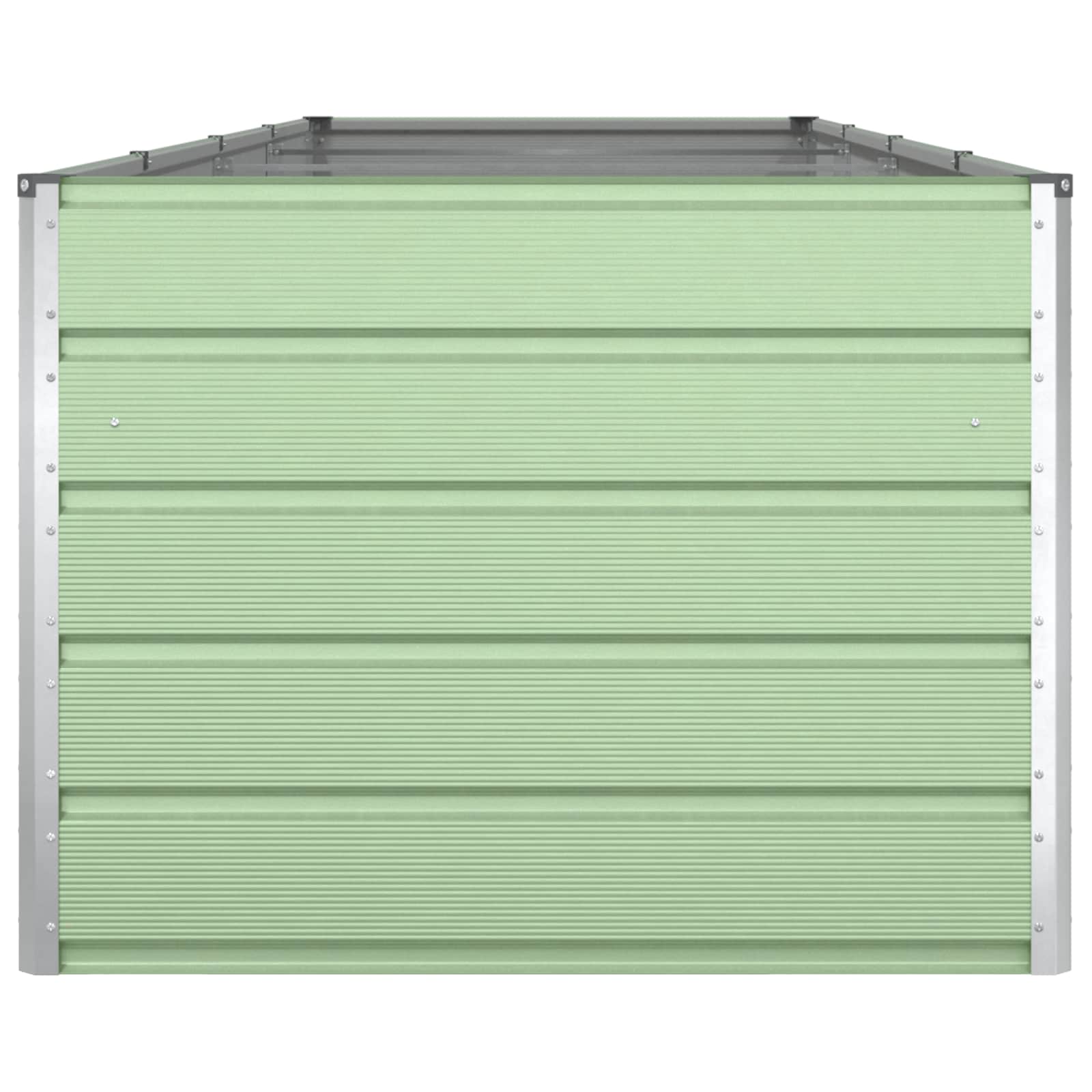 vidaXL Donica Pastelowa Zieleń 385 x 100 x 75 cm Stal Galwanizowana