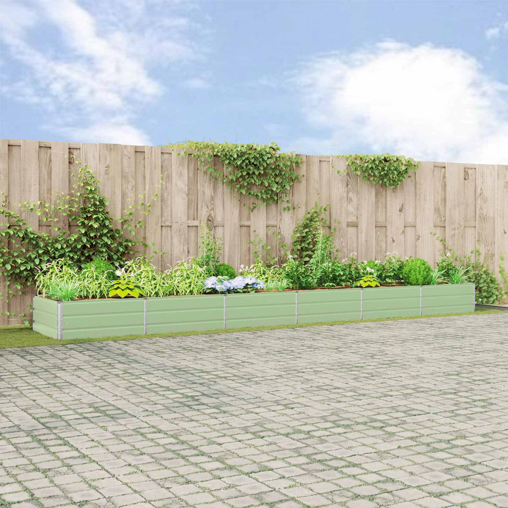 vidaXL Donica Pastelowa Zieleń 580 x 100 x 45 cm Stal Galwanizowana