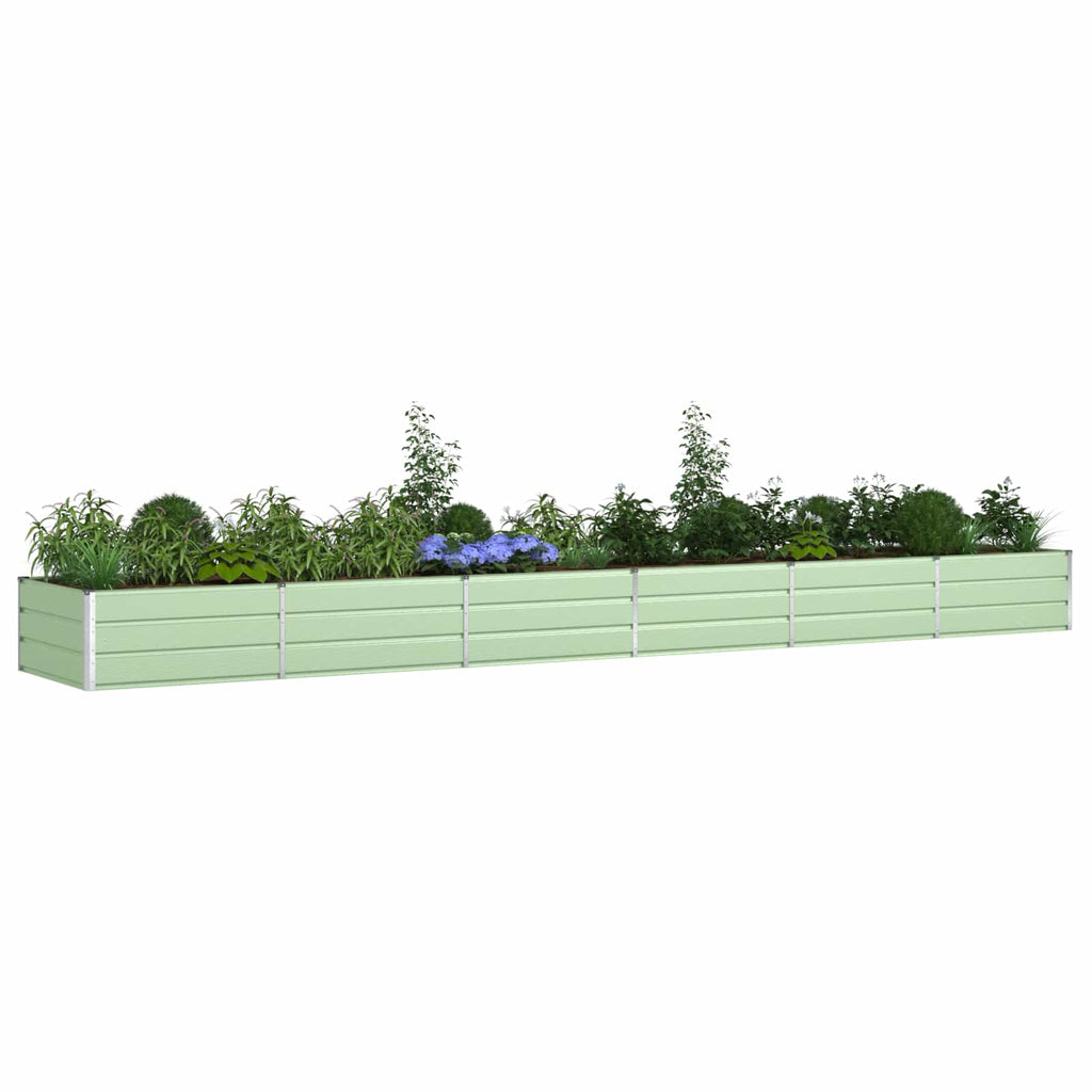 vidaXL Donica Pastelowa Zieleń 580 x 100 x 45 cm Stal Galwanizowana