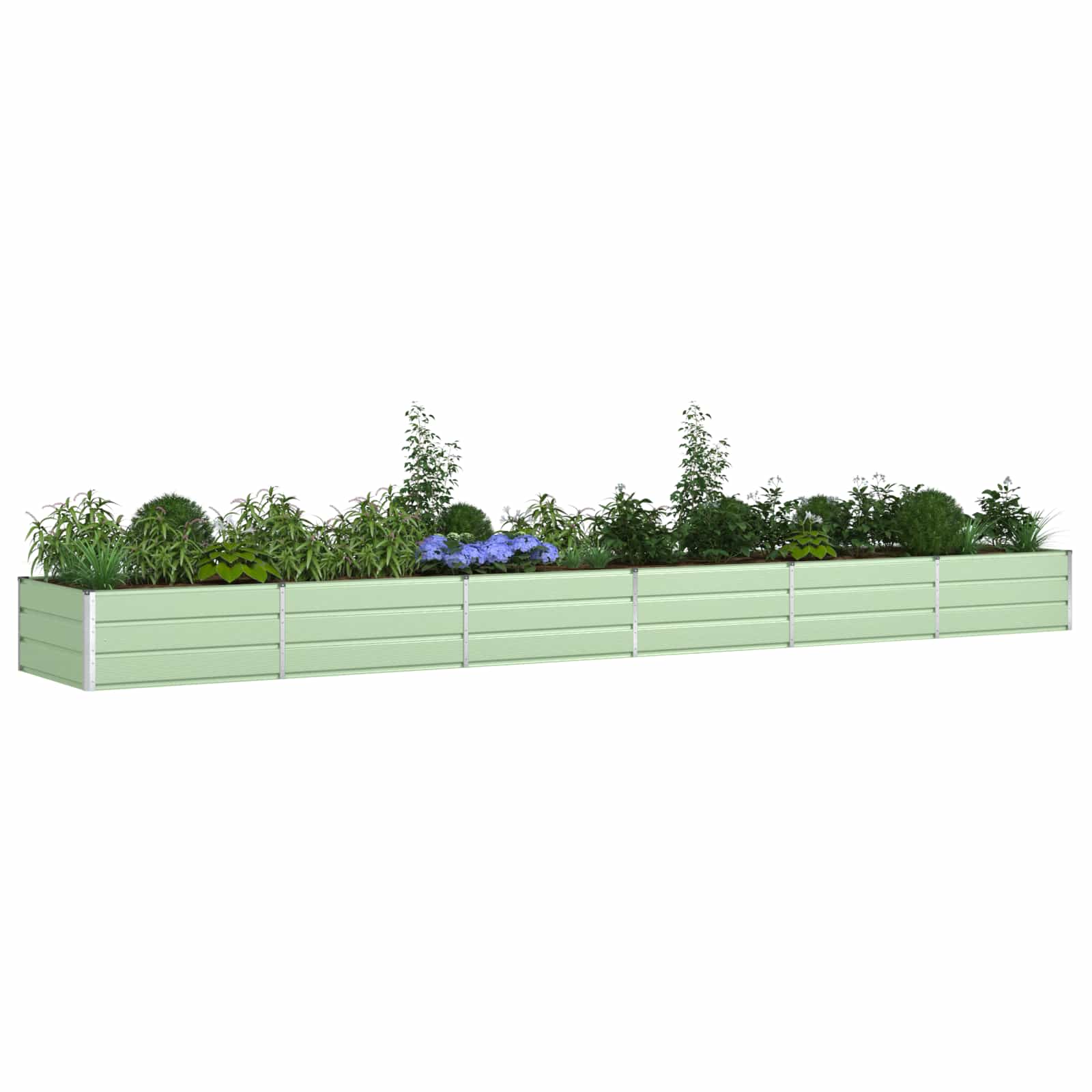 vidaXL Donica Pastelowa Zieleń 580 x 100 x 45 cm Stal Galwanizowana