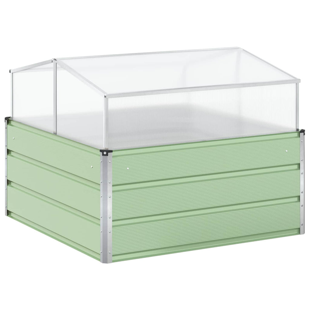 vidaXL Donica Pastelowa Zieleń 100 x 100 x 77 cm Stal Galwanizowana