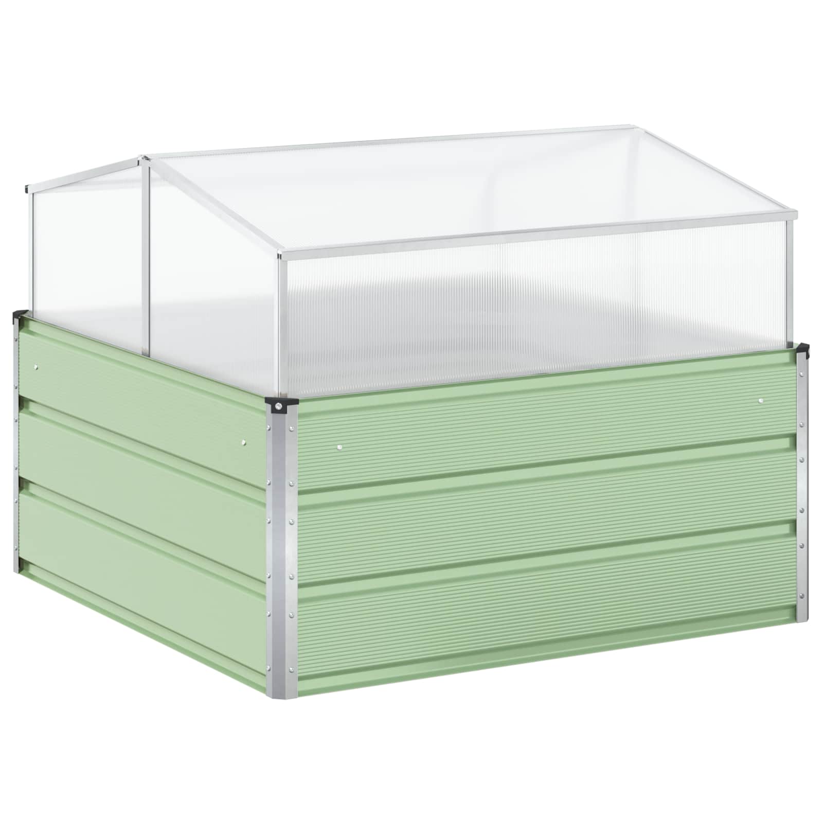 vidaXL Donica Pastelowa Zieleń 100 x 100 x 77 cm Stal Galwanizowana