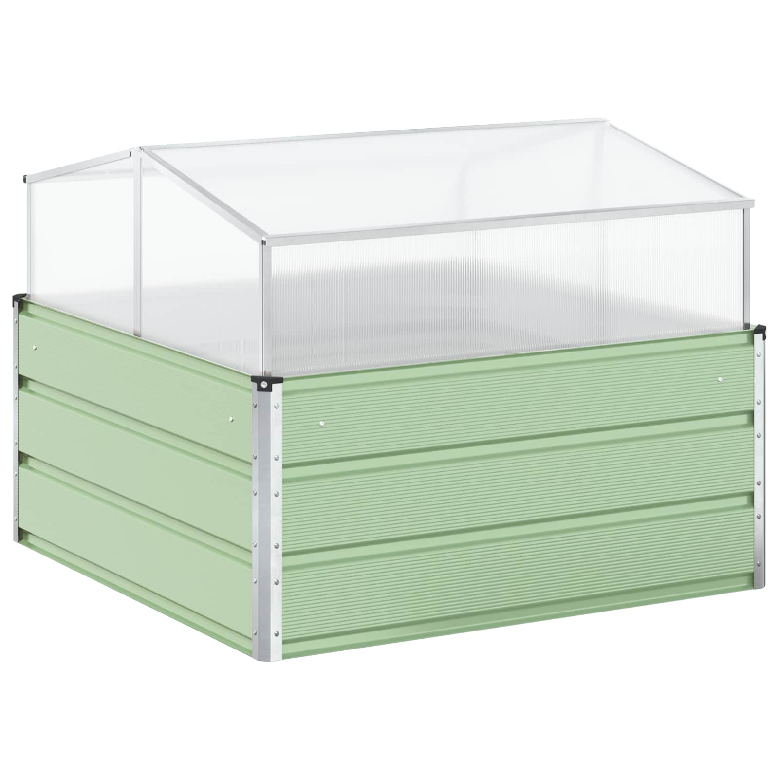 vidaXL Donica Pastelowa Zieleń 100 x 100 x 77 cm Stal Galwanizowana