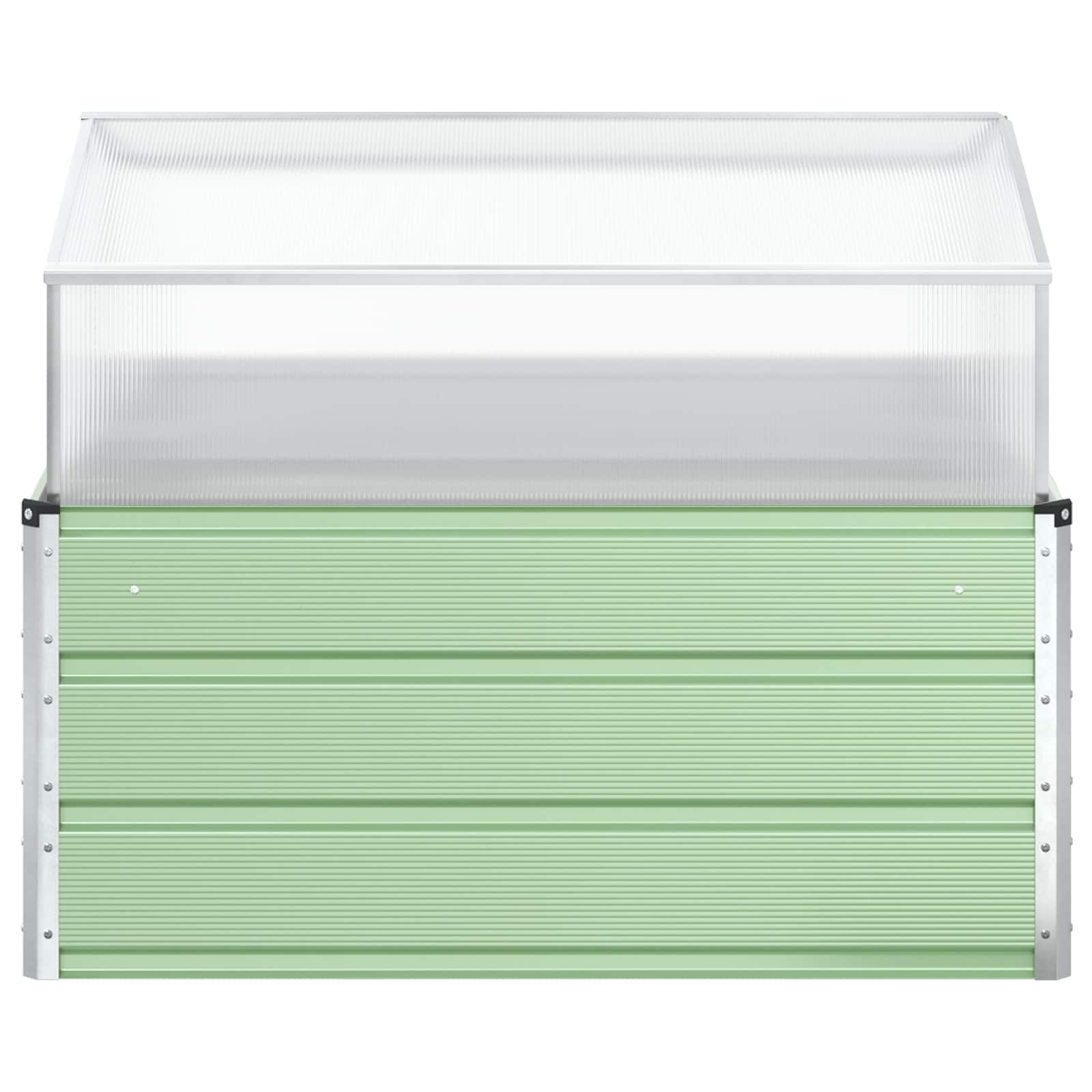 vidaXL Donica Pastelowa Zieleń 100 x 100 x 77 cm Stal Galwanizowana