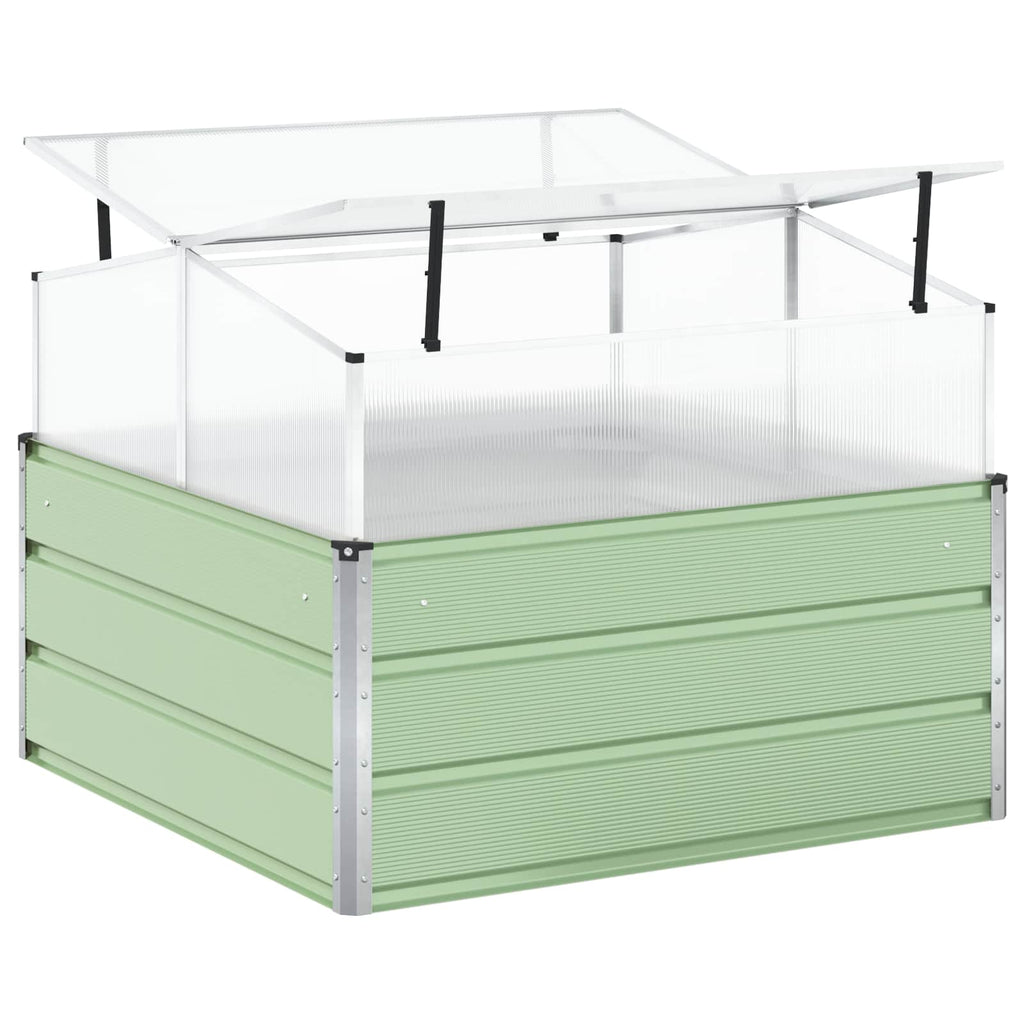 vidaXL Donica Pastelowa Zieleń 100 x 100 x 77 cm Stal Galwanizowana