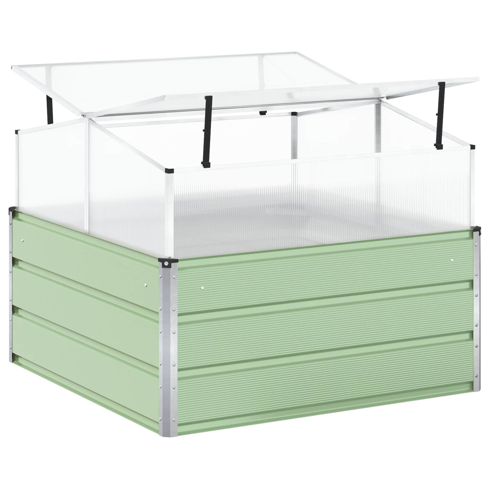 vidaXL Donica Pastelowa Zieleń 100 x 100 x 77 cm Stal Galwanizowana
