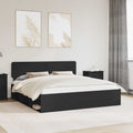 vidaXL Ramka łóżka Czarny 200 x 200 cm Lite drewno sosnowe