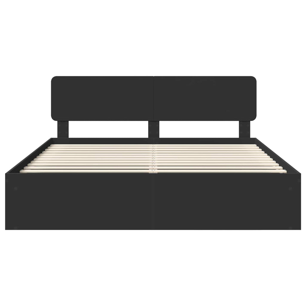vidaXL Ramka łóżka Czarny 200 x 200 cm Lite drewno sosnowe