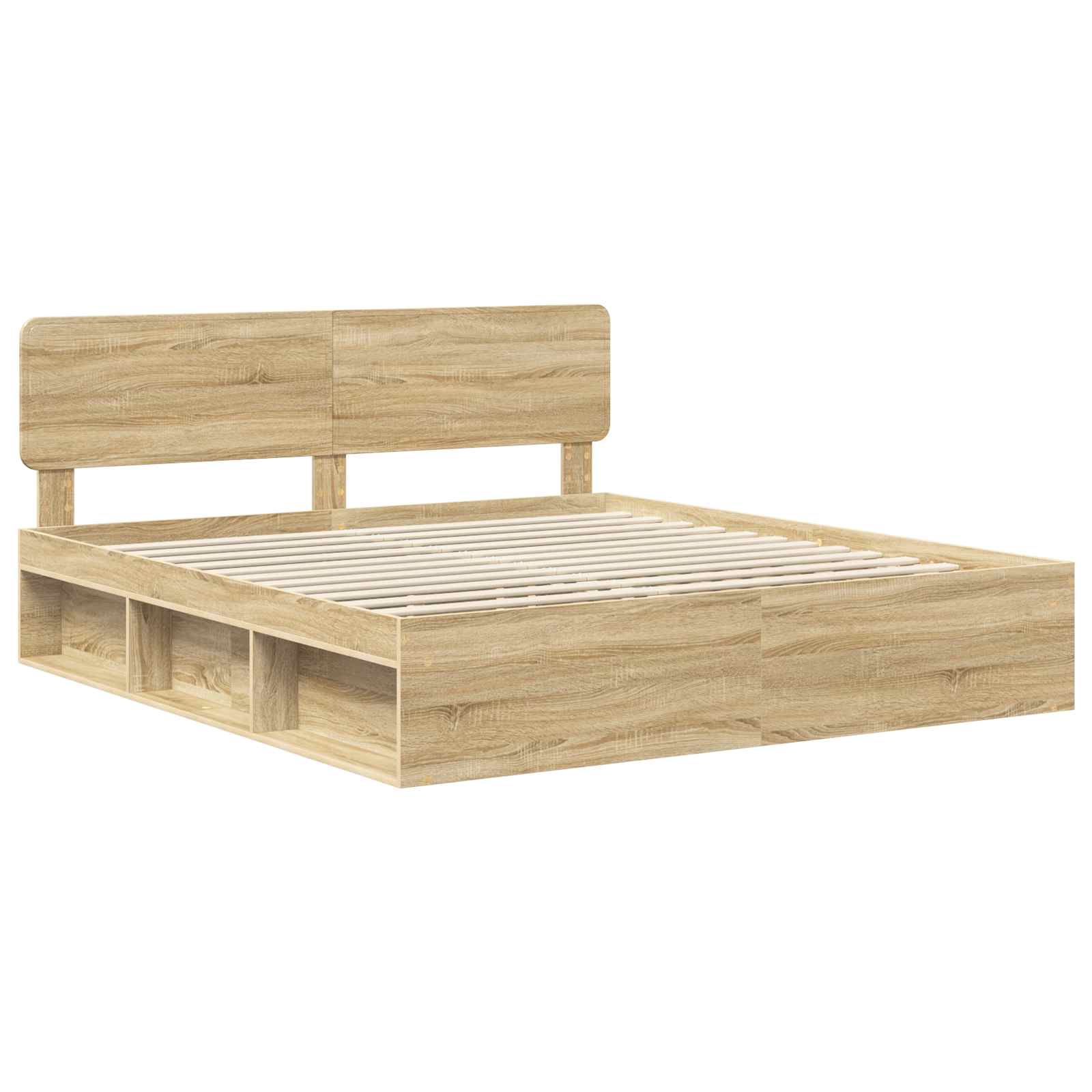 vidaXL Ramka łóżka Sonoma 200 x 200 cm Lite drewno sosnowe