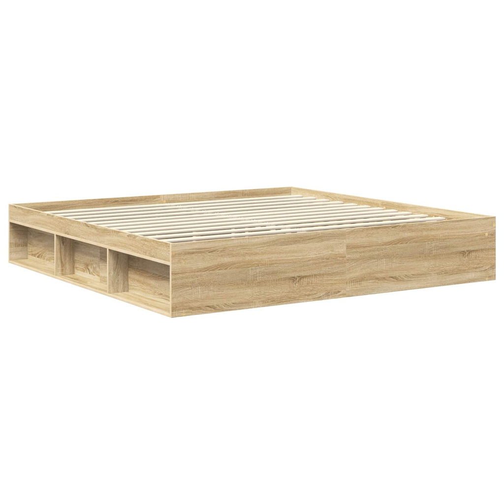 vidaXL Ramka łóżka Sonoma 200 x 200 cm Lite drewno sosnowe