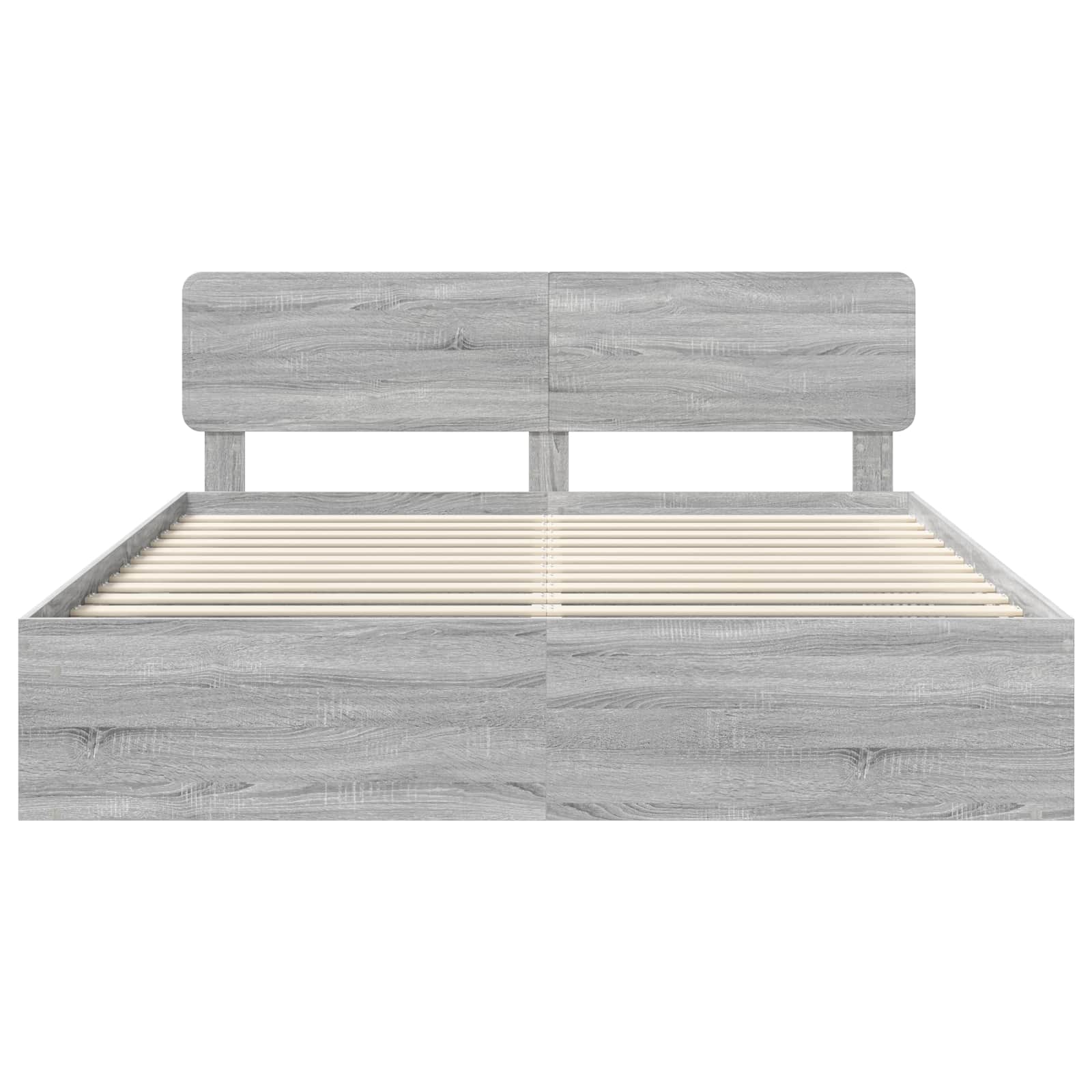 vidaXL Ramka łóżka Szary Sonoma 200 x 200 cm Lite drewno sosnowe