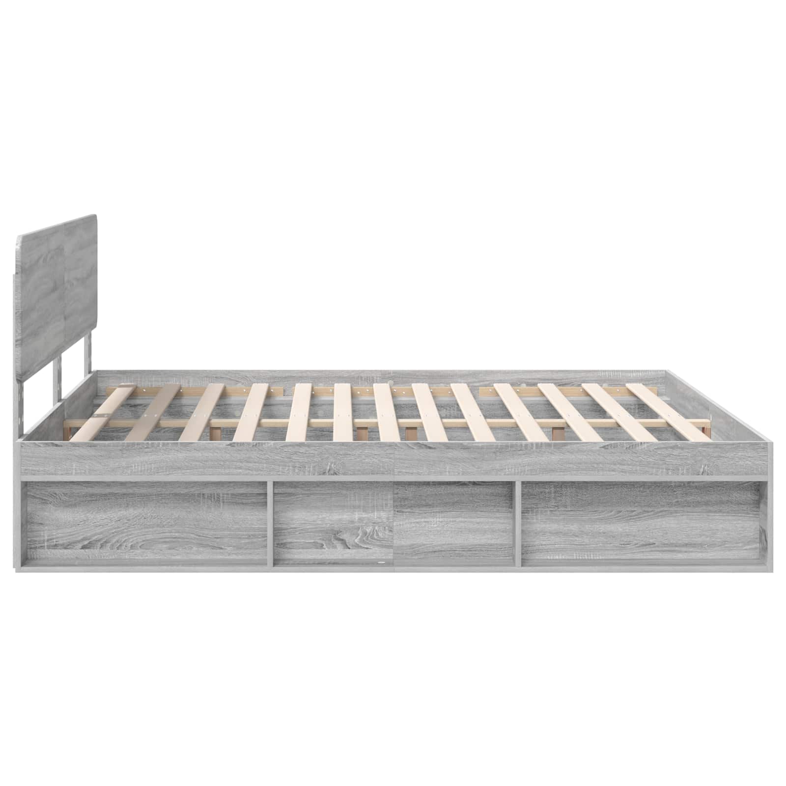 vidaXL Ramka łóżka Szary Sonoma 200 x 200 cm Lite drewno sosnowe