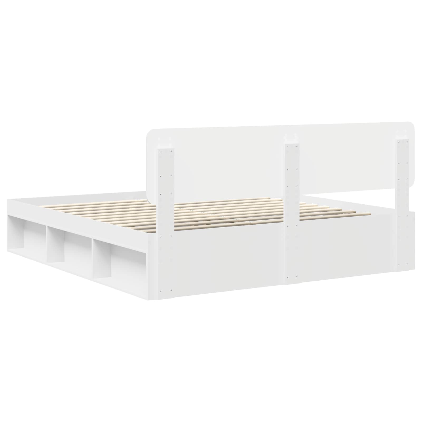 vidaXL Ramka łóżka Z zagłówkiem Biały 180 x 200 cm Lite drewno sosnowe