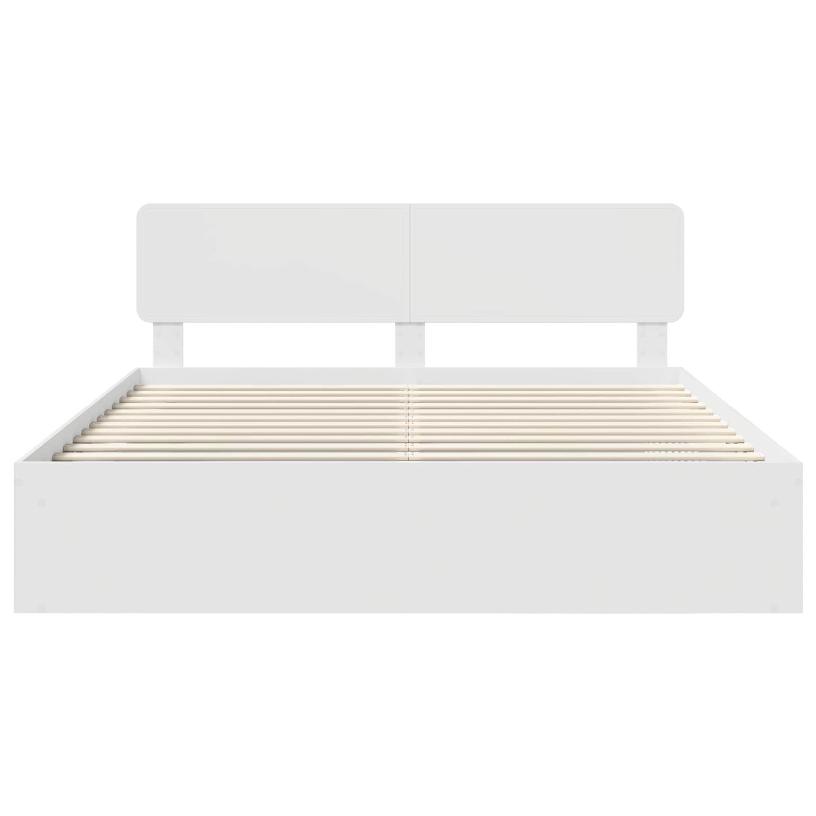 vidaXL Ramka łóżka Z zagłówkiem Biały 180 x 200 cm Lite drewno sosnowe