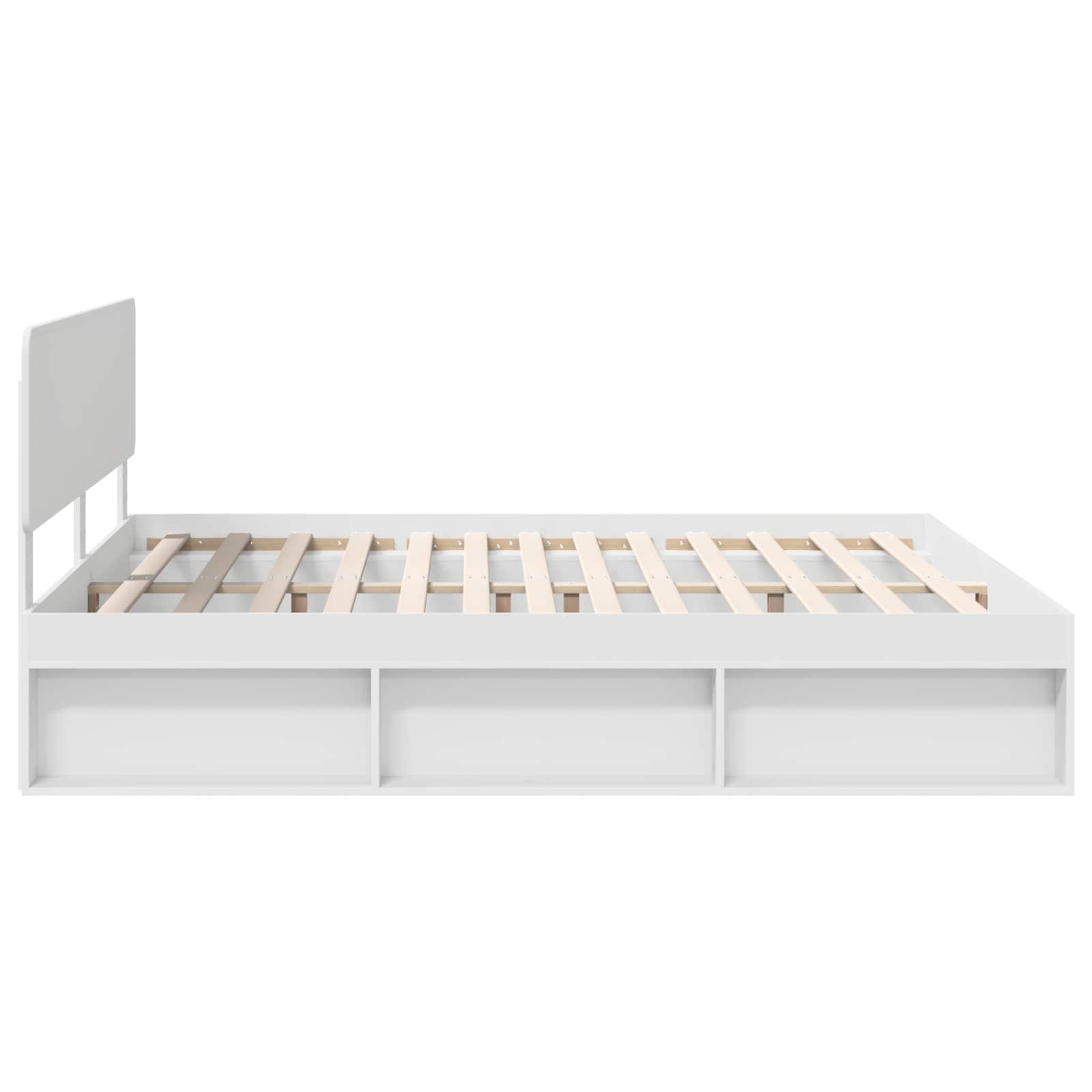 vidaXL Ramka łóżka Z zagłówkiem Biały 180 x 200 cm Lite drewno sosnowe