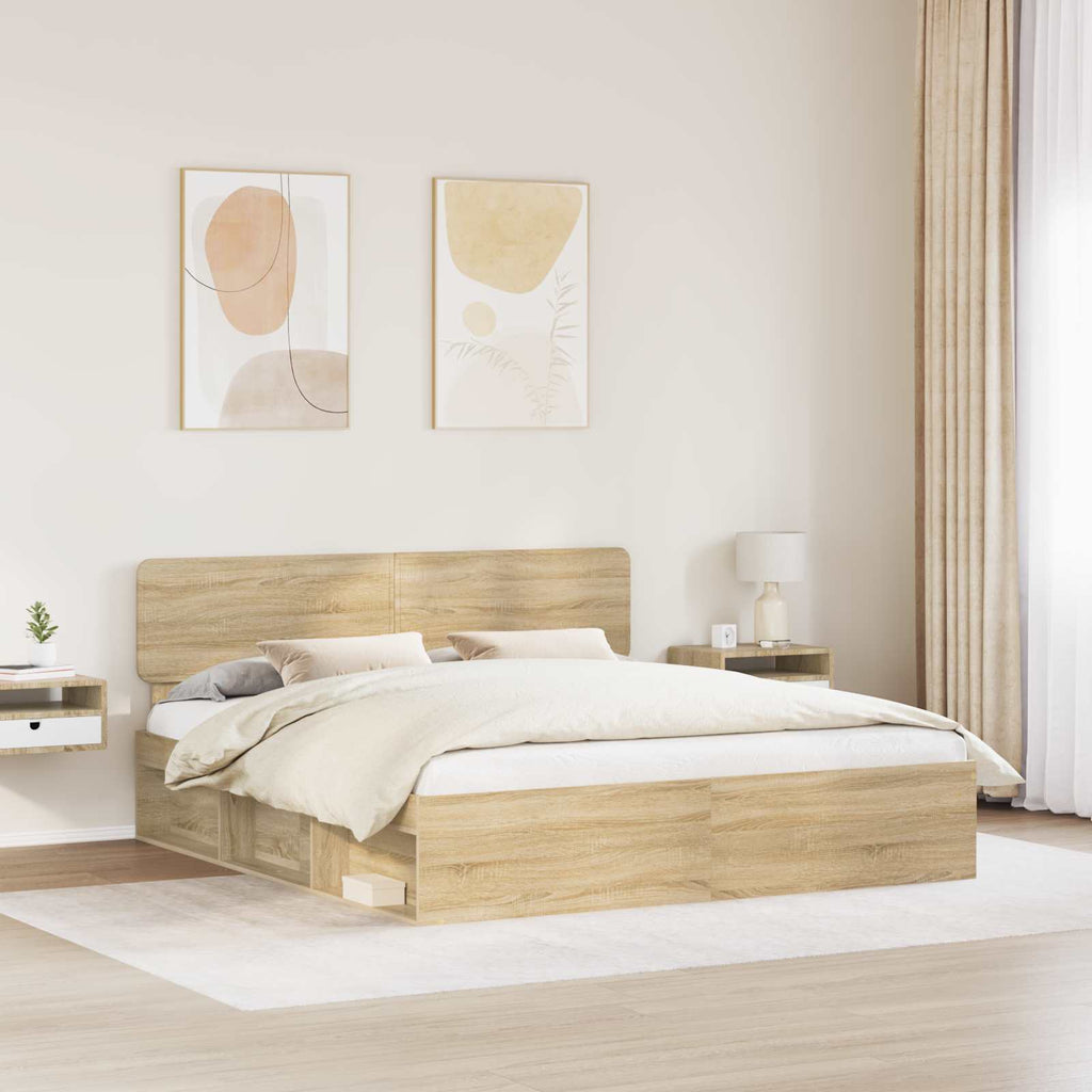 vidaXL Ramka łóżka Sonoma 180 x 200 cm Lite drewno sosnowe