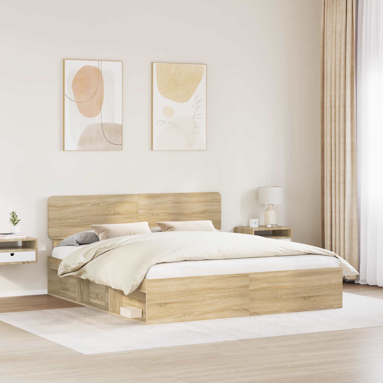 vidaXL Ramka łóżka Sonoma 180 x 200 cm Lite drewno sosnowe