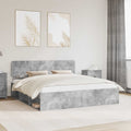 vidaXL Ramka łóżka Betonowy 180 x 200 cm Lite drewno sosnowe