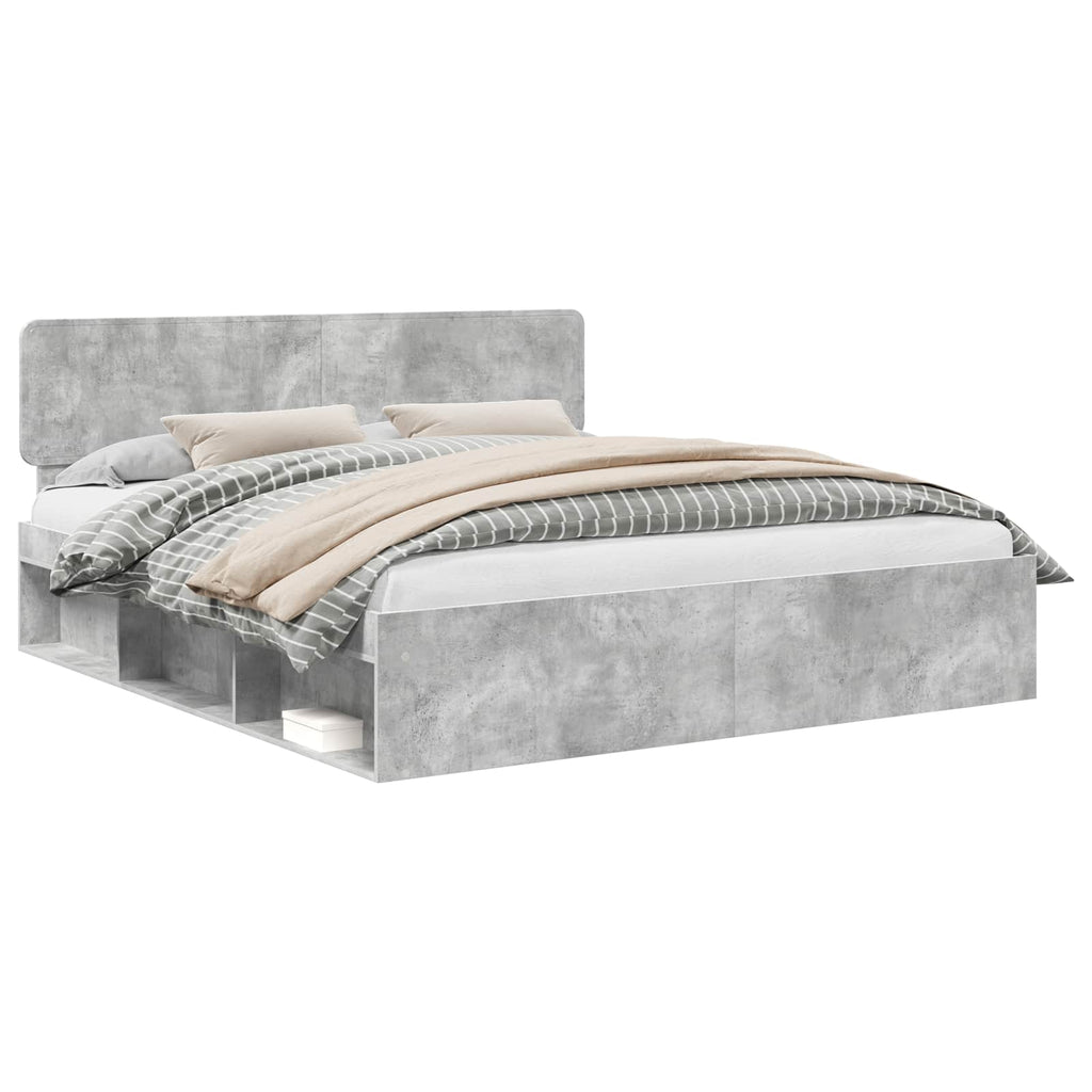 vidaXL Ramka łóżka Betonowy 180 x 200 cm Lite drewno sosnowe