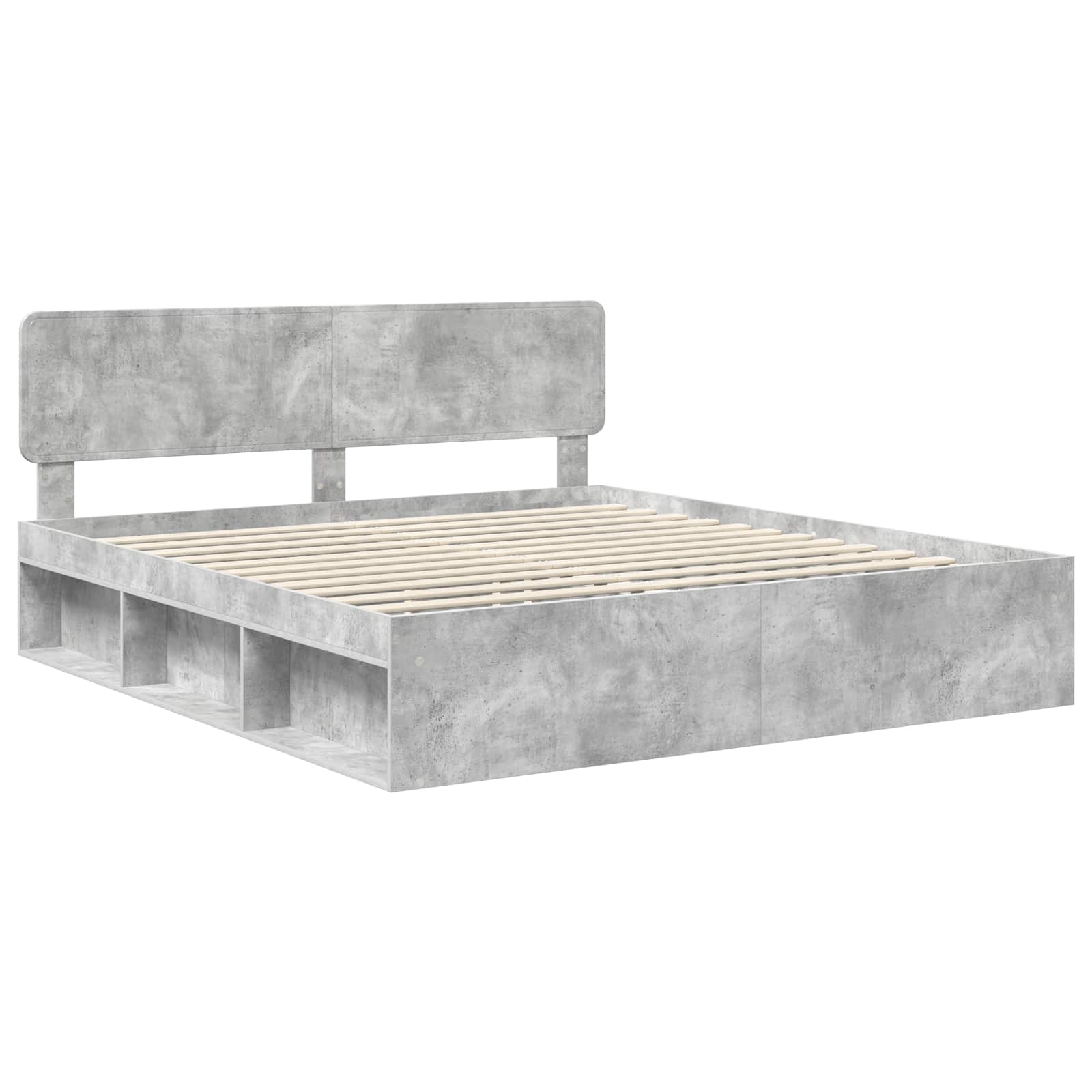 vidaXL Ramka łóżka Betonowy 180 x 200 cm Lite drewno sosnowe