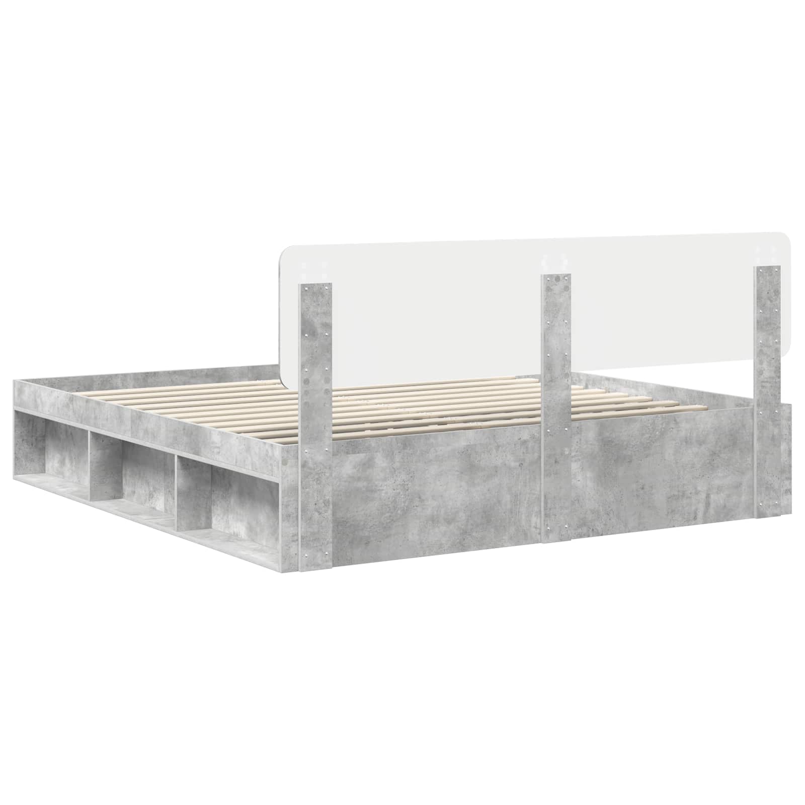 vidaXL Ramka łóżka Betonowy 180 x 200 cm Lite drewno sosnowe