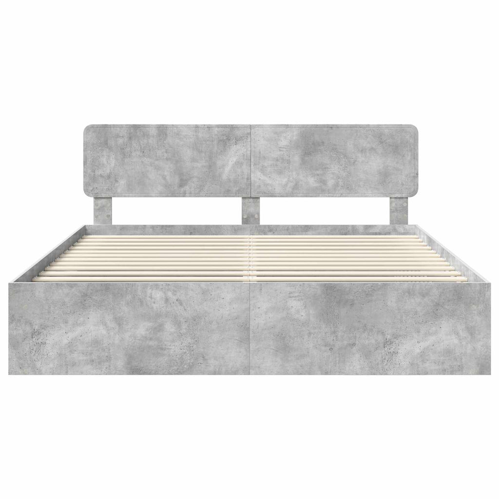 vidaXL Ramka łóżka Betonowy 180 x 200 cm Lite drewno sosnowe