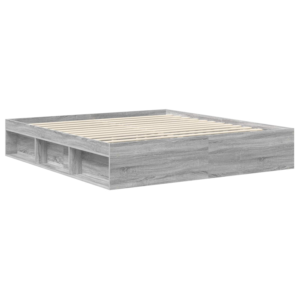 vidaXL Ramka łóżka Szary Sonoma 180 x 200 cm Lite drewno sosnowe
