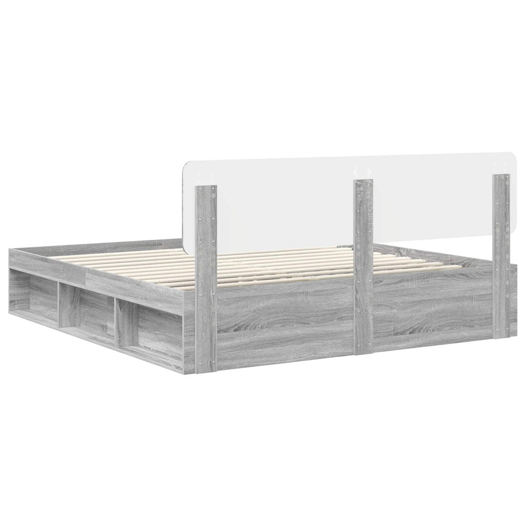vidaXL Ramka łóżka Szary Sonoma 180 x 200 cm Lite drewno sosnowe