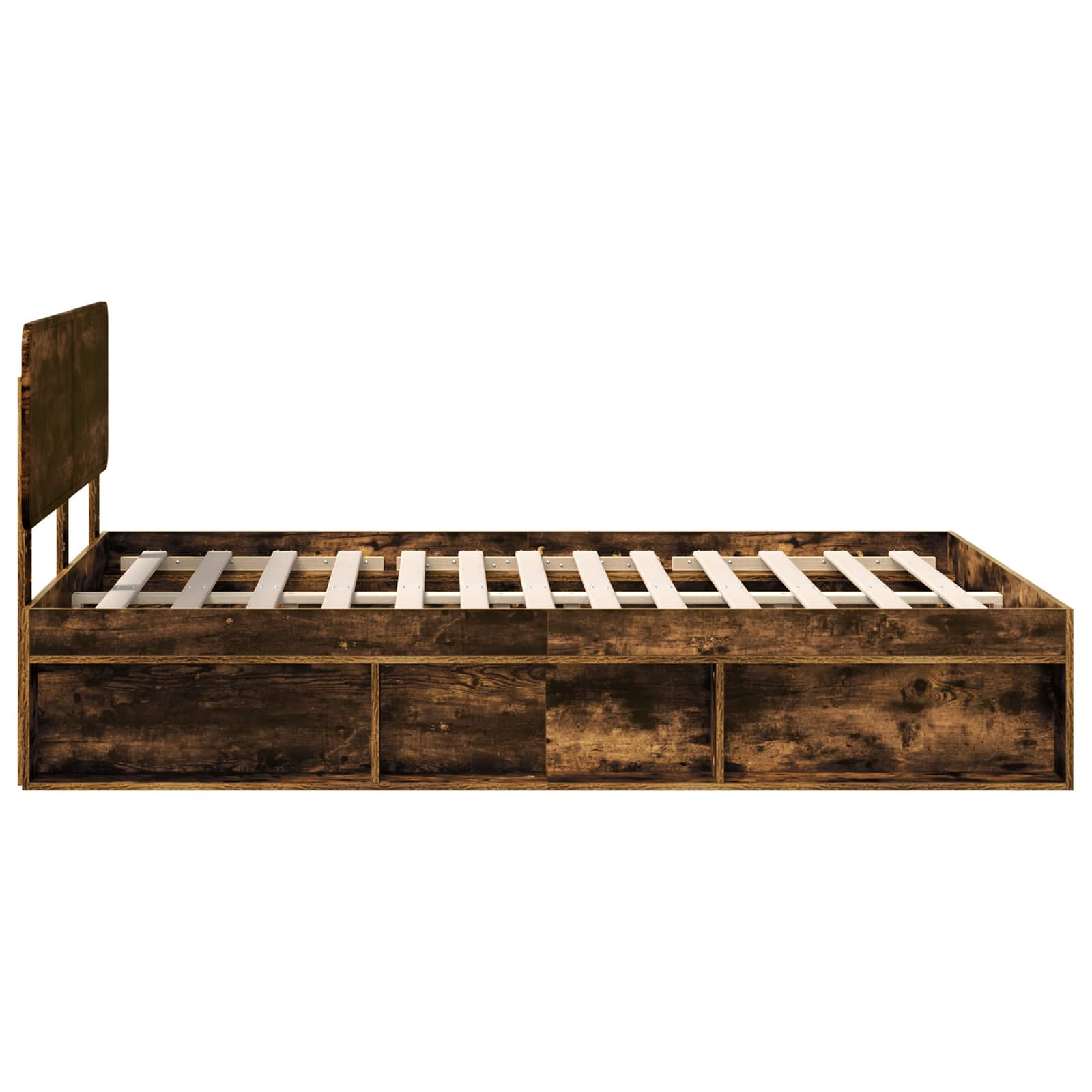 vidaXL Ramka łóżka Dąb wędzony 160 x 200 cm Lite drewno sosnowe