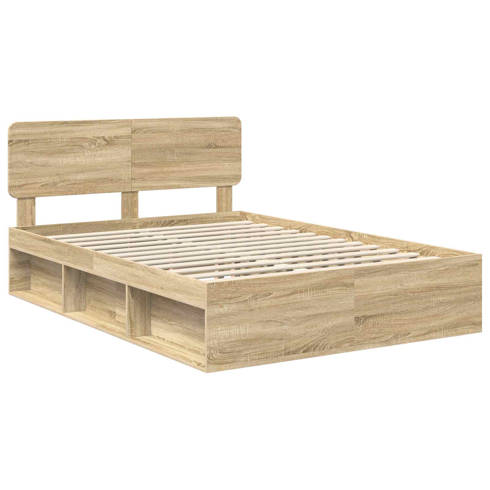 vidaXL Ramka łóżka Dąb Sonoma 150 x 200 cm Lite drewno sosnowe