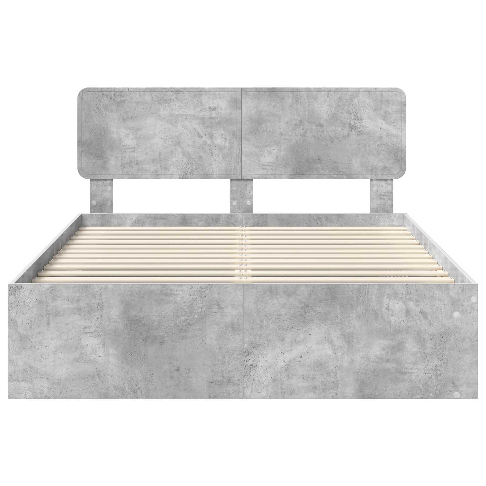 vidaXL Ramka łóżka Szary beton 150 x 200 cm Lite drewno sosnowe