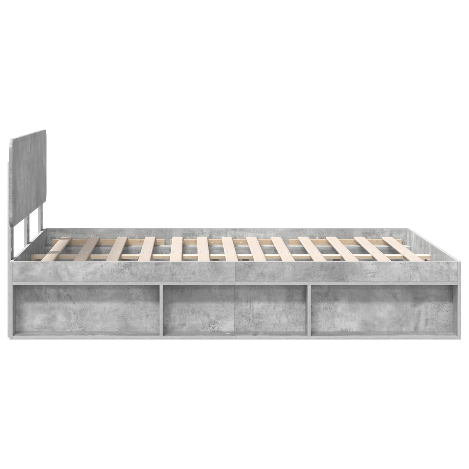 vidaXL Ramka łóżka Szary beton 150 x 200 cm Lite drewno sosnowe