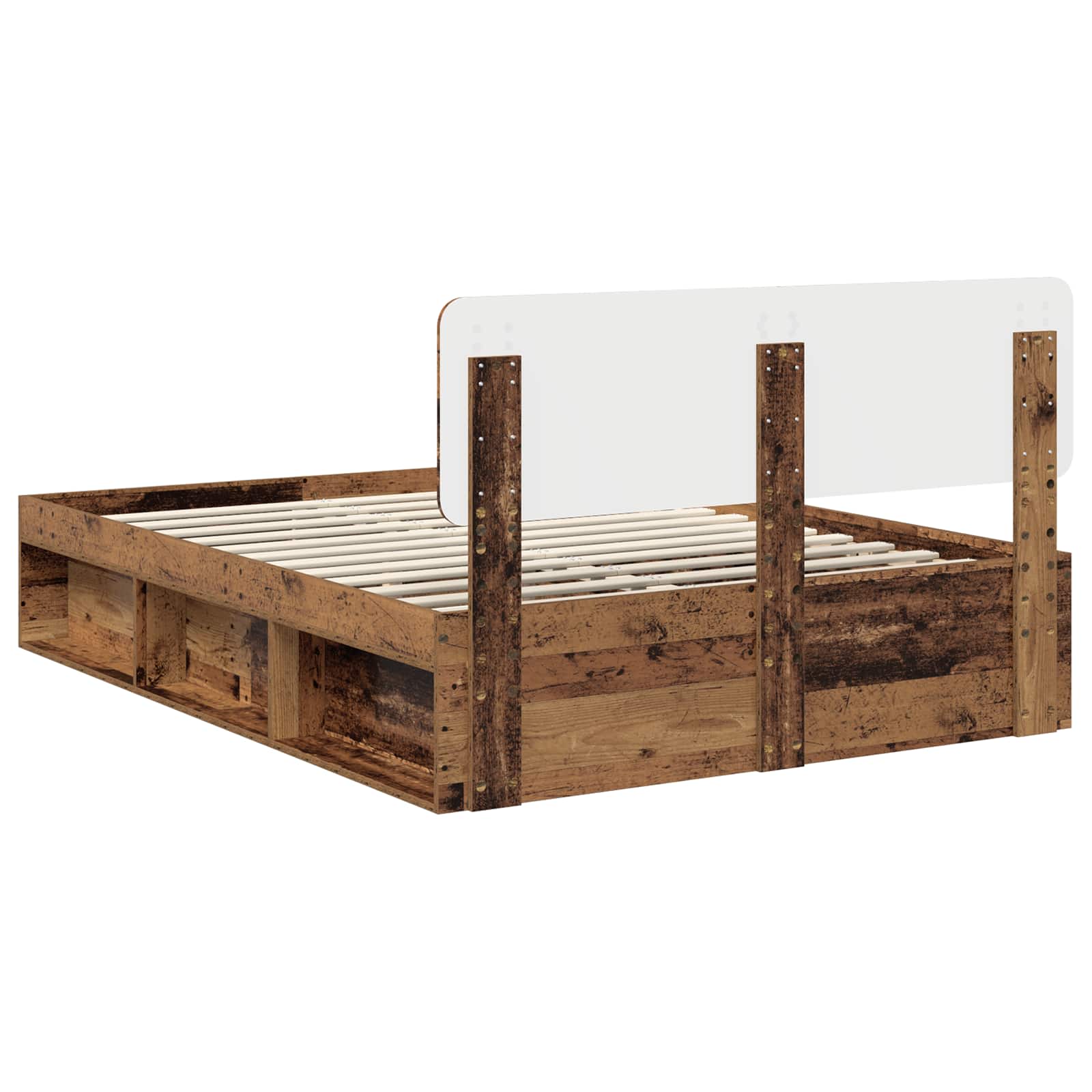 vidaXL Ramka łóżka Stare drewno 150 x 200 cm Lite drewno sosnowe