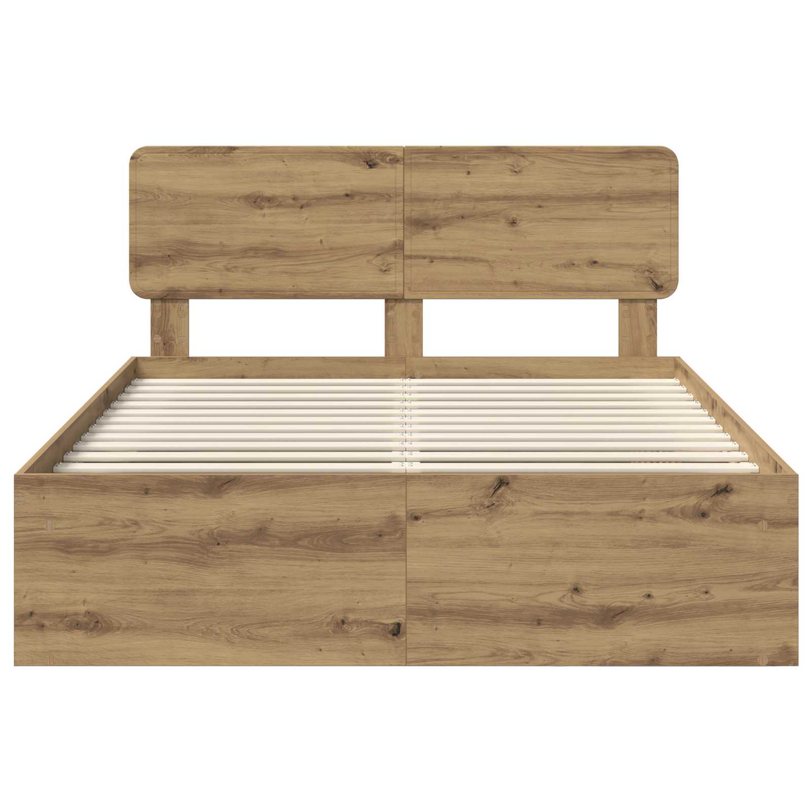 vidaXL Ramka łóżka Dąb rzemieślniczy 150 x 200 cm Lite drewno sosnowe