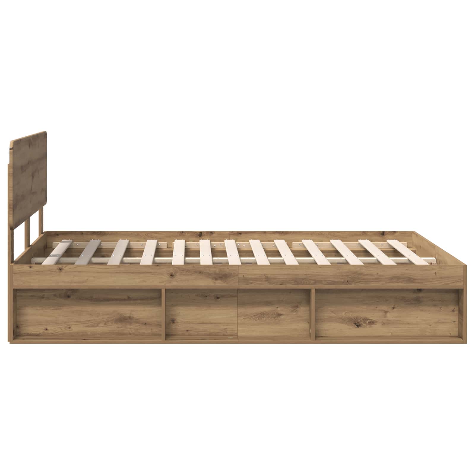 vidaXL Ramka łóżka Dąb rzemieślniczy 150 x 200 cm Lite drewno sosnowe