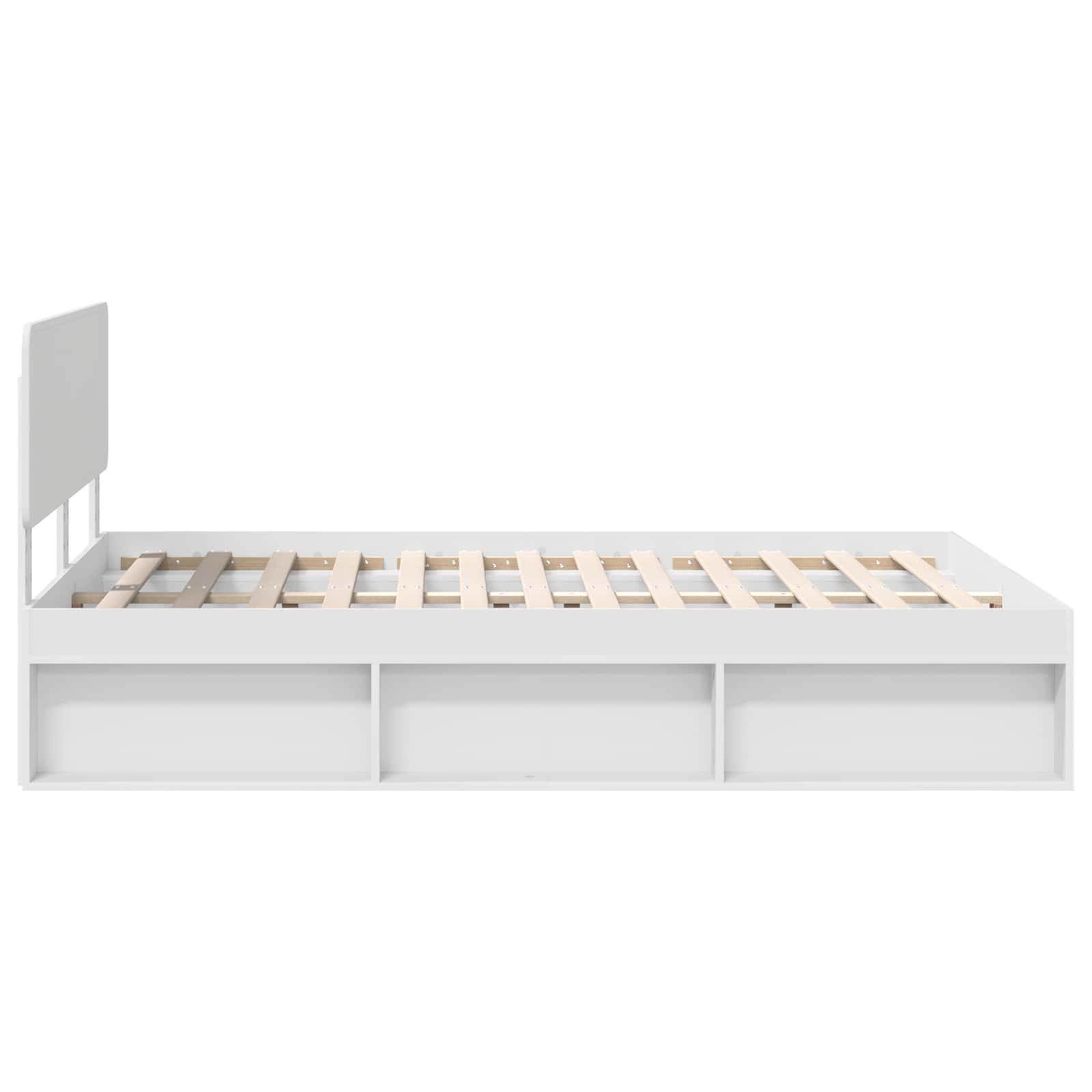 vidaXL Ramka łóżka Z zagłówkiem Biały 140 x 200 cm Lite drewno sosnowe