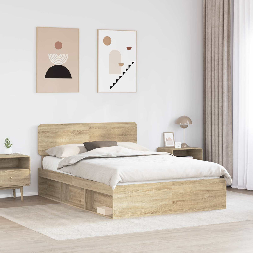vidaXL Ramka łóżka Sonoma 140 x 200 cm Lite drewno sosnowe